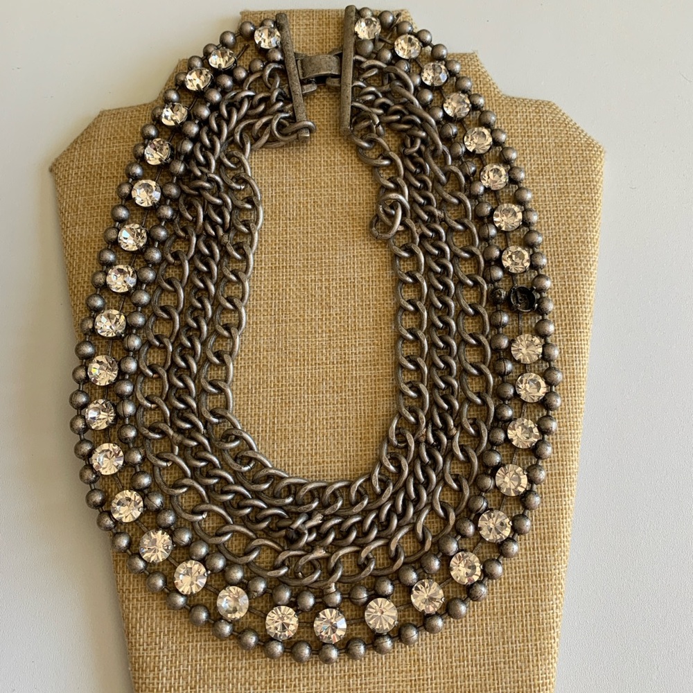 Jimmy Choo for H & M. Very large brutalist necklace.